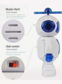 Chodzące zabawki-roboty dla dzieci - 360° obracający się, tańczący robot z migającymi światłami LED i muzyką, inteligentny interaktywny elektroniczny robot dla dzieci, chodząca zabawka dla małych chłopców i dziewczynek
