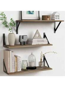 1 Peça Prateleira de Armazenamento de Parede, Estilo Rústico, Prateleira Flutuante de Madeira para Decoração de Parede, Armazenamento de Banheiro e Quarto, Estante de Livros da Sala de Estar