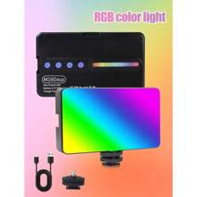 M160 R2- Luce video a colori, luce LED digitale ricaricabile da 1800mAh per fotocamere reflex, illuminazione per telefoni cellulari, computer, luce LED portatile per fotocamere, alimentazione USB, adatto per registrazioni in loco, live streaming, registrazione video, trucco, selfie, fotografia e videoconferenze. Adatto per selfie, live streaming, fotografia, luce portatile per selfie e telefono.