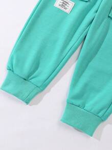 Set de 2 piezas Conjunto de ropa casual de otoño/invierno para niños, incluye chaqueta con estampado de letras y gráfico de dinosaurio 3D, y pantalones cómodos, adecuados para salidas, vacaciones y actividades al aire libre