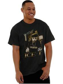 Vintage Hip Hop Rapper Ice T Quote Graphic T Shirt Men Or Women - 黑色 - 查看 6