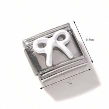 1/5/10 piezas Módulos de acero inoxidable, serie de corazón, flor y lazo - Ideal para hacer pulseras, anillos y regalos DIY