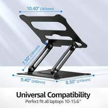 Laptop Notebook Stand Holder Adjustable Laptop Stand Portable Computer Riser Compatible With MacBook Air Pro HP  XPS  All Laptops 10-15.6"(Black) - A-Đen - Xem 7