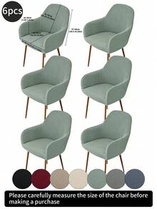 1pc Solid Striped Curved, High Elastic Dust-Proof Full Cover Chair Slipcover, Suitable For Hotel, Living Room, Study, Dining Room, Daily Use, Available In Black, Gray, Beige - Multicolor - View 30