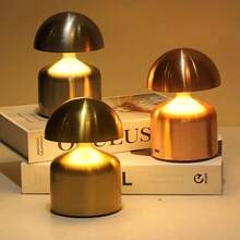 1pc Cordless Touch LED Desk Lamp, Modern Macaron Mushroom Lamp, 3-Color Dimmable Bedside Lamp, Rechargeable Night Light, Suitable For Bedroom, Living Room, Home Decor, And Gift - Cordless Desk Lamp - View 2