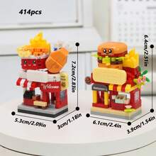 Bộ khối xây dựng Commercial Street Series, Trang trí, Bộ khối xây dựng dành cho người lớn, Khối xây dựng cảnh đường phố thành phố, Đồ chơi kiến trúc MOC mô hình khối xây dựng mini DIY, Bao gồm cửa hàng kem, quán cà phê, studio chụp ảnh, cửa hàng hoa, cửa hàng burger, cửa hàng gà rán, cửa hàng trà sữa, cửa hàng bánh ngọt, Đồ chơi trang trí nhà sáng tạo DIY, Đồ chơi trang trí phòng, Đồ chơi giáo dục DIY, Quà tặng cho lễ Phục sinh, sinh nhật, Giáng sinh - Nhiều bộ khối xây dựng cảnh đường phố - Xem 16
