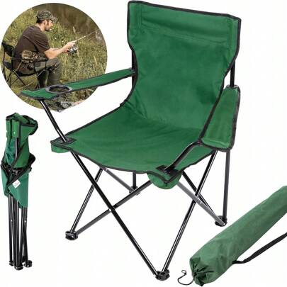 Portable Folding Fishing Chair With Armrests Lightweight Camping Chair, Soft Outdoor Furniture Folding Beach Camping Chair, Ultralight Backpacking Cha