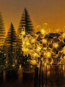 Solar Cherry Blossom String Lights – Waterproof Outdoor LED Fairy Lights For Garden, Patio, Lawn, Pathway & Tree Decor,