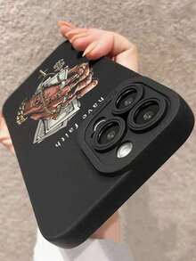 Apple 1pc Black Case With Dollar Cross Eye Graphic, Shockproof Phone Case Compatible With Iphone 16/16 Pro/16 Plus/16 Pro Max/11/13/15/15 Plus/15 Pro/15 Pro Max/11/12/13/14 Pro Max/XS/XR/11 Pro/11 Pro Max/12 Pro/12 Pro Max/13 Pro/13 Pro Max/14 Pro/14 Pro Max/14 Plus/7 Plus/8 Plus/8/SE2 Waterproof Anti-Fall Scratch Resistant - 黑色 - 查看 5