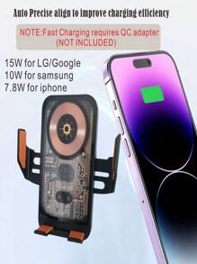 SUONEE Kabelloses AutoHandy-Ladegerät, Halterung, Ständer, 15 W, Schnellladung, automatische Klemmung, Lüftungsschlitz, Autozubehör für iPhone 16 SE 15 14 13 12 11 Xs Max XR S25 S24 S23 S22 S21 S20 S10+ S9 Note 20 Note 10, kabellose FunktionsHandy