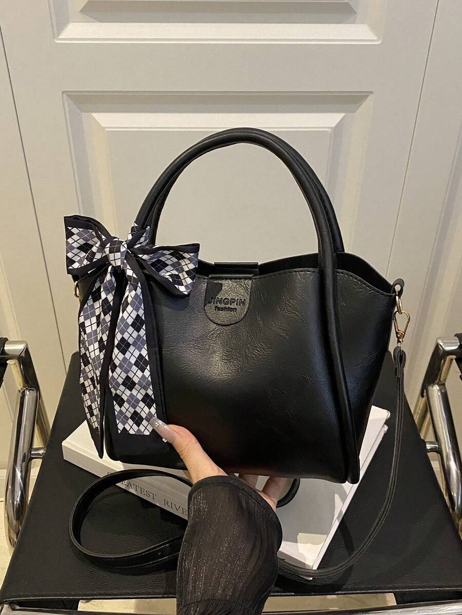 Women's New Solid Color PU Fashion Mother Handbag Versatile Cross-Body Bag