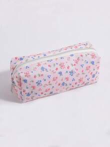 1 Stück Blumen Cord Stifttasche, verschiedene Blumenmuster, geeignet zum Aufbewahren von Schreibwaren, Büroorganisation und Dekoration, Campus Mode Schulmaterial, Geschenk für Freunde - Verschiedenfarbig - Übersicht 13