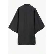 Anime Black Haori Kimono Kung Fu Cosplay Costume Japanese Robes Clothing US Size Male Cardigan Jacket Coat - 白色 - 查看 2