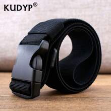 KUDYP Plus Size Thick & Long Casual Elastic Canvas Belt, Durable & Stretchy, Plastic Buckle, Suitable For Casual, Street, Spring/Summer/Autumn/Winter, Available In 3.0cm Narrow And 3.8cm Wide Versions, Unisex For Students, Military Training, Outdoor, Hiking