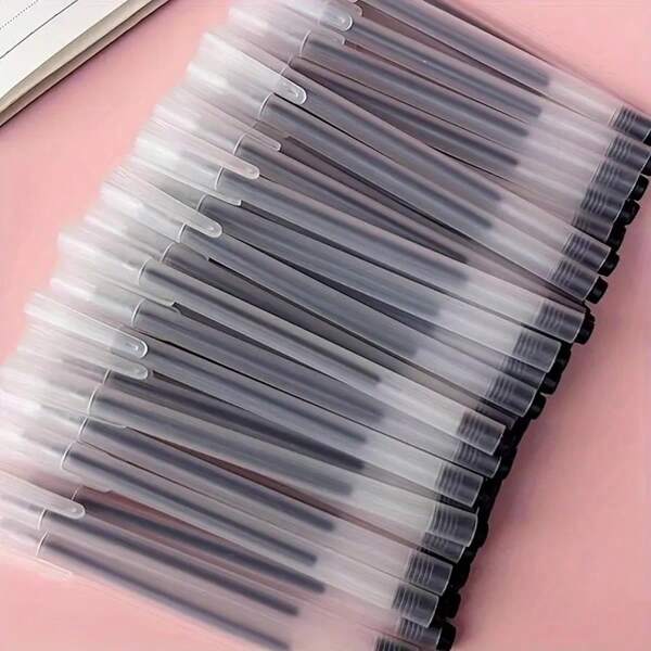 5/50/100pcs Creative Transparent Ballpoint Pen 0.5mm Needle Tip Black Matte Ink Pen, Water-Based Ink Pen For Students, Exams, Office Use
