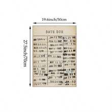 1pc Vintage Library Card Wall Art Picture Retro Book Due Date Card Prints Canvas Paintings Antique Reader Poster Rustic Bookish Decor For Bedroom,Living Room,Dorm Wall Decor Gift For Book Lover No Framed Or Framed