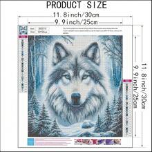 New 5D Diamond Painting Kits For Adults,Diamond Art Cute Animal Wolf Head Art Kits For Adults,DIY Full Round Drill Diamond Dots  Gem Arts For Home Wall Dr And Adults Holiday Gift 11.8 X 11.8ih
