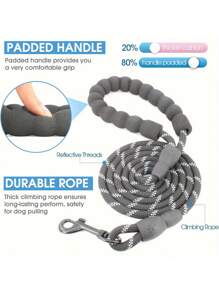 1 szt./ Mocna smycz dla psa z miękką wyściółką, odblaskowa w nocy, odpowiednia dla małych, średnich i dużych psów, dostępna na wszystkie pory roku