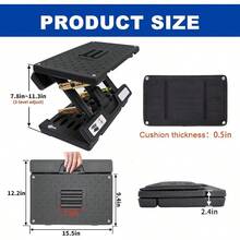 Adjustable Foot Rest And Footstool Under Desk Ergonomic Leg Rest With Massage Roller Height Angle Adjustable Detachable Cushion For Office And Home Black - 滾筒-黑色 - 查看 3