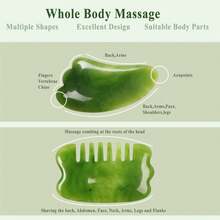Gua Tools,Guasha Face,Lymphatic Drainage Massager(2PCS,Green) - 1 - 查看 6