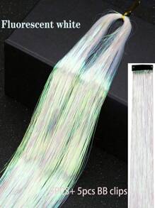 1 pezzo Decorazione per capelli metallica da donna, extension per capelli lucide e glitterate, resistente al calore, fascia per capelli, turbante, fasce per capelli