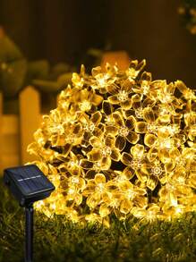 Solar Cherry Blossom String Lights – Waterproof Outdoor LED Fairy Lights For Garden, Patio, Lawn, Pathway & Tree Decor,