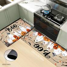 1 pieza Felpudo de Halloween, estampado abstracto de fantasma, animal y calabaza de dibujos animados, antideslizante de diatomita, alfombra de cocina, felpudo, alfombra rectangular impresa en 3D, adecuada para sala de estar, dormitorio, pasillo, baño, lavandería, decoración del hogar interior y exterior - Multicolor - Ver 29