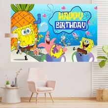 1 Tấm vải nền chụp ảnh chủ đề bọt biển SpongeBob SquarePants dùng cho tiệc sinh nhật, làm từ sợi polyester bền chắc, có dòng chữ "Chúc mừng sinh nhật" trên nền. Màu sắc tươi sáng, phù hợp cho các hoạt động trong nhà hoặc ngoài trời, chẳng hạn như tiệc theo mùa, trang trí ngày lễ, tiệc Halloween, tiệc Giáng sinh, tiệc ngoài trời và tiệc gia đình. - Nhiều màu - Xem 9