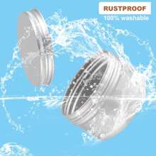 64 Pack Round Cans With Screw Lid 4 Oz Aluminum Metal Tins DIY Food Candle Containers For Lotion Bars, Balms, Salve, Spices, Beard Balm, Crafts With 4 Markers 2 Sheets Label Stickers (Silver) - 黑色 - 查看 11