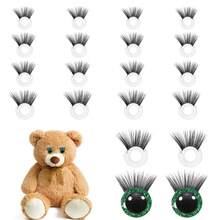 10/20pcs Black False Eyelashes, Suitable For Doll Making, Eye Makeup Accessories, Craft Making, Plastic Crochet False Eyelashes, Applicable For Amigurumi Dolls, Teddy Bears, Animal Making (Excluding Eyes) - Black - View 3