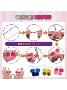 100根高密度柔性扎带，53色针织花茎，可弯曲针织花茎，灰色工艺毛根，纯色针织花茎，工艺毛根配件，针织毛根用于手工制作，蓬松毛根，工艺品和装饰品，多功能DIY花束扎带材料 - 彩色 - 查看 6