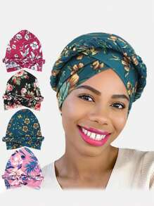 1pc Women's Handmade Braided Headscarf, African Print Head Wrap, Hair Care Cap For Daily Use