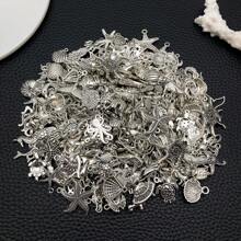 20/30/50/100/200/300pcs Wholesale Bulk Lots Jewelry Making Silver Charms Random Mixed Smooth  Silver Metal Charms Pendants DIY For Necklace Bracelet Jewelry Making And Crafting - Antique Silver - View 17