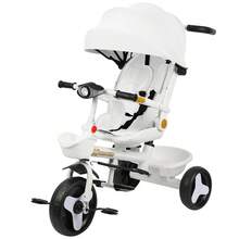 Children's Tricycle With Wraparound Seat, Can Sit Or Lie Down, Multifunctional Stroller, Spacious And Comfortable, Sunproof, 100 * 75 * 50 Cm - 白色 - 查看 4