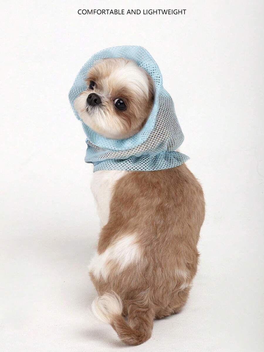 狗狗耳朵保护器 - 防蚊网罩，聚酯纤维，全耳覆盖，宠物美容配件，狗狗宠物用品，狗狗美容宠物狗夏季防蚊耳罩 - 浅蓝色网状，抗过敏原，抗寄生虫，狗狗耳朵安全罩，无过敏原覆盖 | 时尚狗狗罩 | 耐用狗狗罩，狗狗配件 - 彩色 - 查看 1