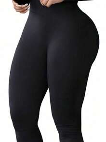 Calça Legging Encorpada Grossa Cintura Alta Encorpada. - Preto - Visão 1