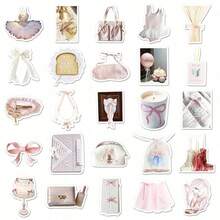 50 adesivos com tema de balé, design estético fofo de desenho animado para celular, caderno, mala