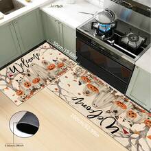 1 pieza Felpudo de Halloween, estampado abstracto de fantasma, animal y calabaza de dibujos animados, antideslizante de diatomita, alfombra de cocina, felpudo, alfombra rectangular impresa en 3D, adecuada para sala de estar, dormitorio, pasillo, baño, lavandería, decoración del hogar interior y exterior - Multicolor - Ver 25