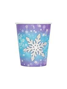 10pcs Frozen Birthday Party Supplies Winter Snowflake Frozen Plates Napkins Cups Frozen Party Tableware Blue And Purple Snowflake Party Favors For Christmas New Year Winter Wonderland Decorations - Multicolor - View 8