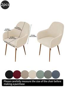1pc Solid Striped Curved, High Elastic Dust-Proof Full Cover Chair Slipcover, Suitable For Hotel, Living Room, Study, Dining Room, Daily Use, Available In Black, Gray, Beige - Multicolor - View 35