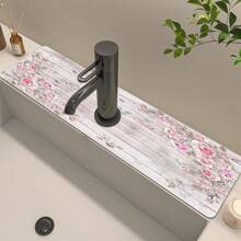 1 件水槽水龙头排水垫、餐桌垫、浴室硅藻泥吸水垫、家用台面防滑防霉垫、水槽边防滑厨房垫、天然卫生的厨房必备品，适用于家庭和厨房房间装饰，是您舒适的秋冬风格和圣诞装饰的一部分