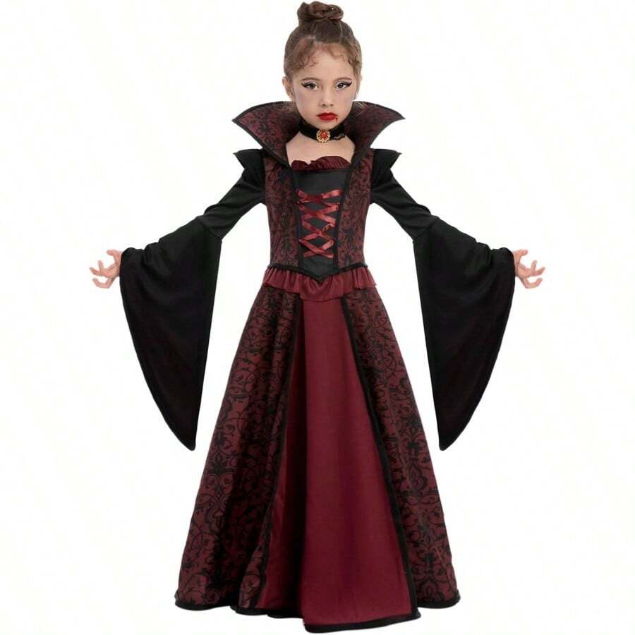 Spooktacular Creations Halloween Royal Vampire Costume Set For Girls Halloween Dress Up Party, Cosplay, Vampire - Themed Party - 白色 - 查看 1
