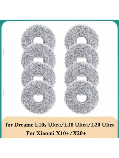 Microfibre Mop Pads Dreame L10s Ultra/ L10 L20 Pro Ultra Heat/ X40 Complete Xiao Mi X10+ X20+Robot Stofzuiger Cleaner, Reusable Washable Replacement