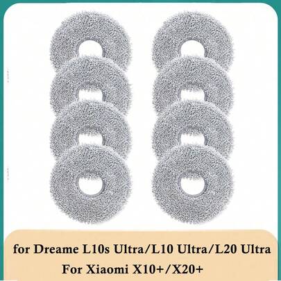 Microfibre Mop Pads For Dreame L10s Ultra/ L10 Ultra/ L20 Ultra/ L10s Pro Ultra Heat/ X40 Ultra Complete & Xiao Mi X10+ / X20+Robot Vacuum Cleaner, Reusable And Washable Replacement