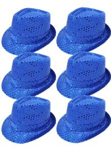 D EXCEED 1/2/3/6/9PCS Fashionable Sequin Fedora Party Hat, Unisex Sparkling Accessory For Costumes, Parties, Events & Everyday Style