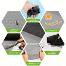 1 件高透明隐形网,夏季纱窗,防虫纱窗,室内、厨房、客厅、窗户玻璃纤维网 - 灰色 - 查看 9