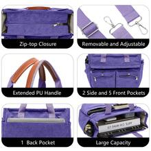 Corduroy Tote Bag Set (2PCS) For Women, Laptop Work Bags Crossbody Shoulder Hobo Messenger Handbag Purse Travel Gym Totes - 紫色 - 查看 4