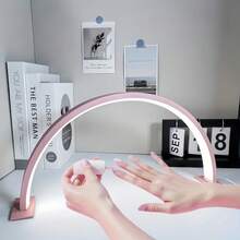 1 Peça Lâmpada de Unha Meia-Lua LED, 3 Efeitos de Cor e 10 Níveis de Brilho, Lâmpada de Unha Rosa/Branca Alimentada por USB - Adequada para Lâmpada de Unha de Quarto e Iluminação de Artesanato, Presente Perfeito para Iniciantes e Profissionais