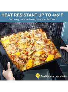 4片装黑色硅胶隔热垫，适用于热锅热碗。耐热台面垫，可用作餐垫、杯垫、隔热垫和大杯垫。 - 方圓款 - 查看 3