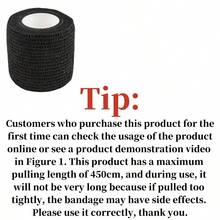 7 Rolls Self-Adhesive Bandage, Breathable Sports Tape, Self-Adhesive Sports Bandage (White) - Black - View 6